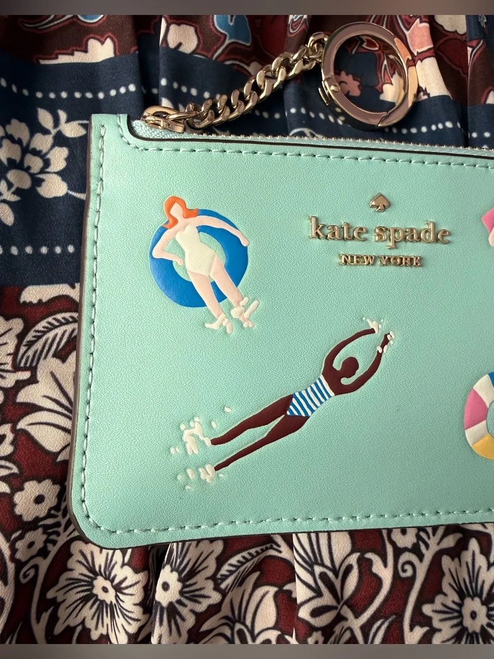Kate Spade Pool Float Medium L-Zip Card Holder